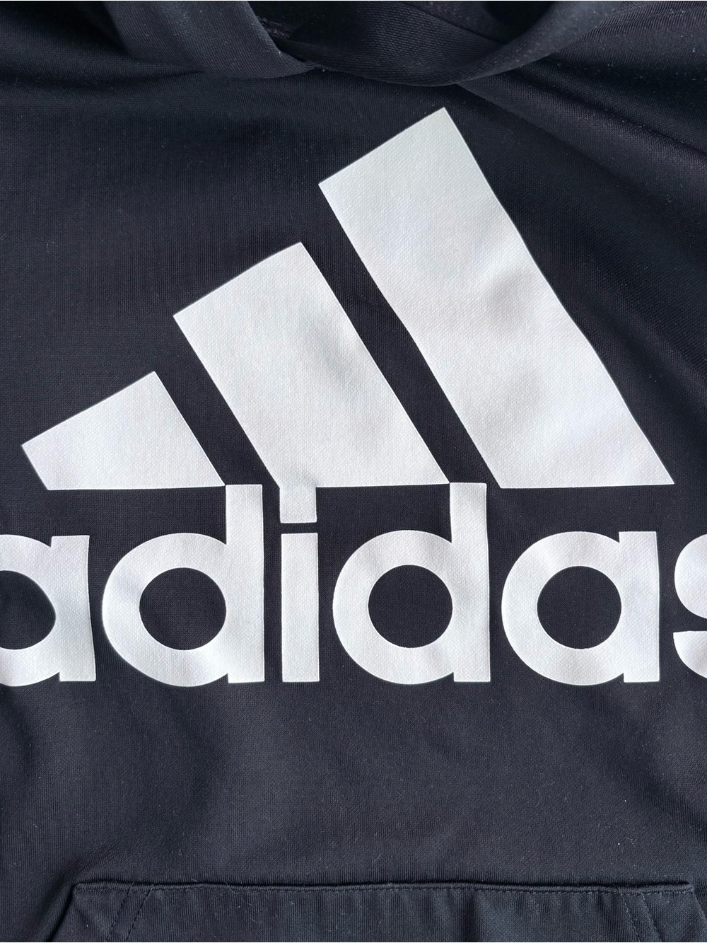 adidas AEROREADY Big Logo Hoodie Black / White - Size XS - Picture 9 of 13